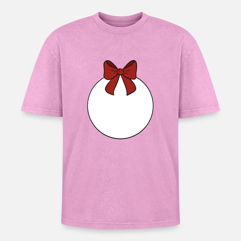 Weihnachtskugel  - Oversized Unisex Premium Acid-Washed T-Shirt - Pink Acid Wash