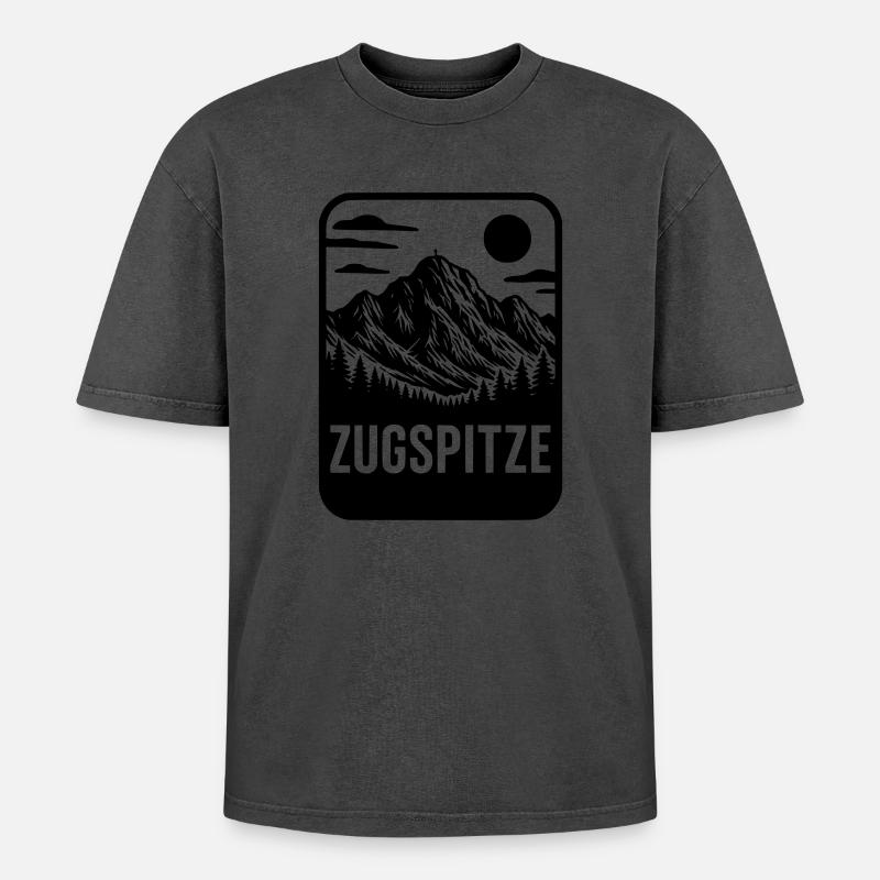 Zugspitze Berg Germany - Oversized Unisex Premium Acid-Washed T-Shirt - undefined
