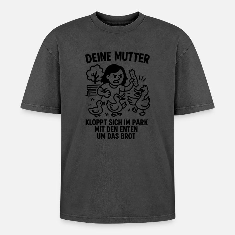 deine mutter park enten brot - Oversized Unisex Premium Acid-Washed T-Shirt - Pink Acid Wash
