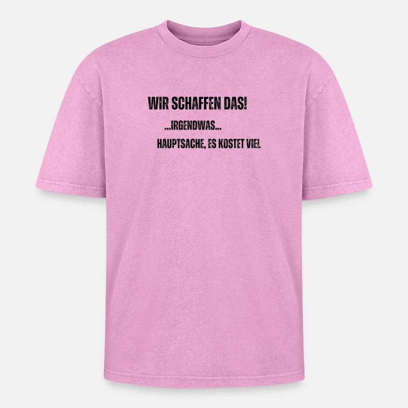We can do it - Oversized Unisex Premium Acid-Washed T-Shirt - acid washed pink