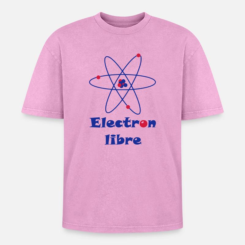 Electron Libre - Oversized Unisex Premium Acid-Washed T-Shirt - acid washed pink