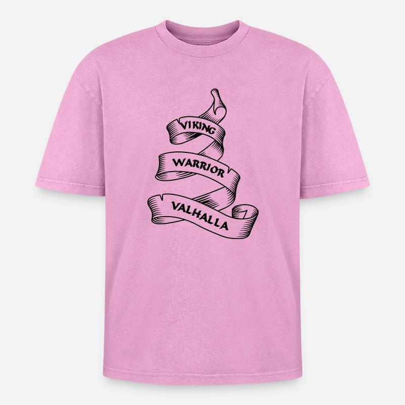 Wikinger Wimpel oder Banner transparent - Oversized Unisex Premium Acid-Washed T-Shirt - Pink Acid Wash
