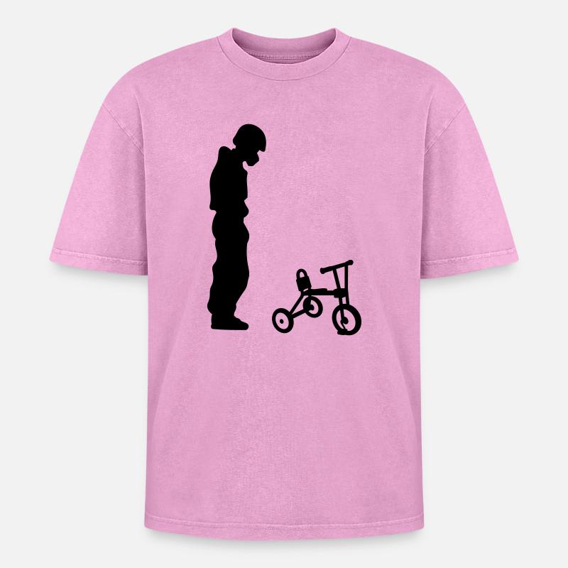 biker - T-shirt Premium unisexe oversize acid-washed - rose délavé acide