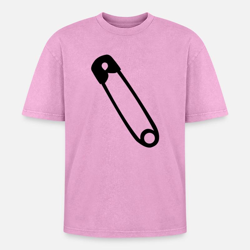 Sicherheitsnadel - Oversized Unisex Premium Acid-Washed T-Shirt - Pink Acid Wash