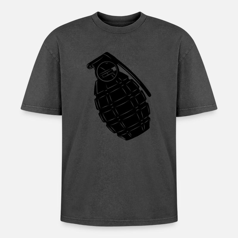 Handgranate - Oversized Unisex Premium Acid-Washed T-Shirt - Pink Acid Wash