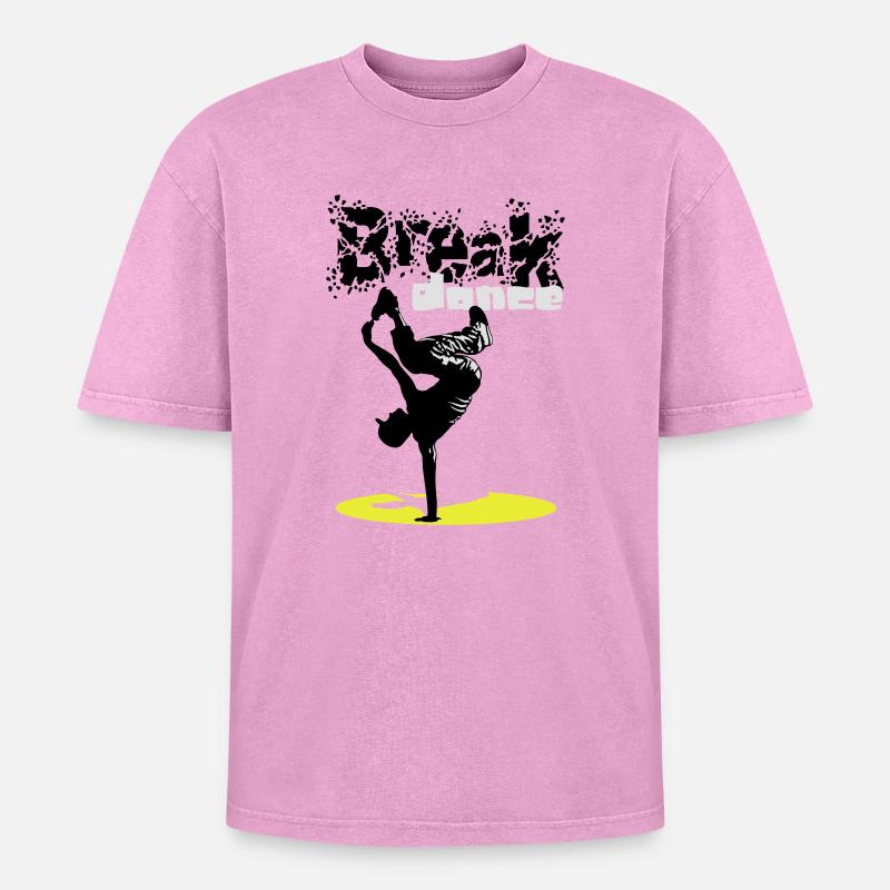 Breakdance flex - Oversized Unisex Premium Acid-Washed T-Shirt - acid washed pink