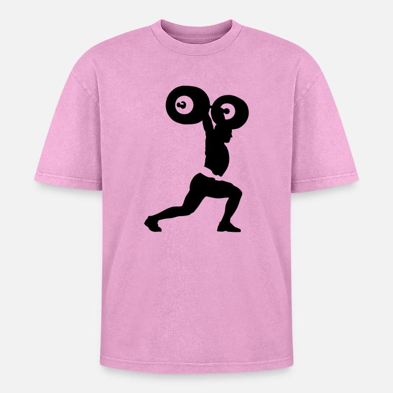 haltérophile - T-shirt Premium unisexe oversize acid-washed - rose délavé acide