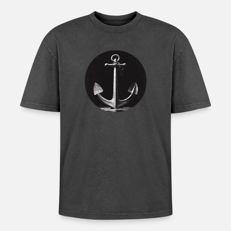 Anker grau - Oversized Unisex Premium Acid-Washed T-Shirt - undefined