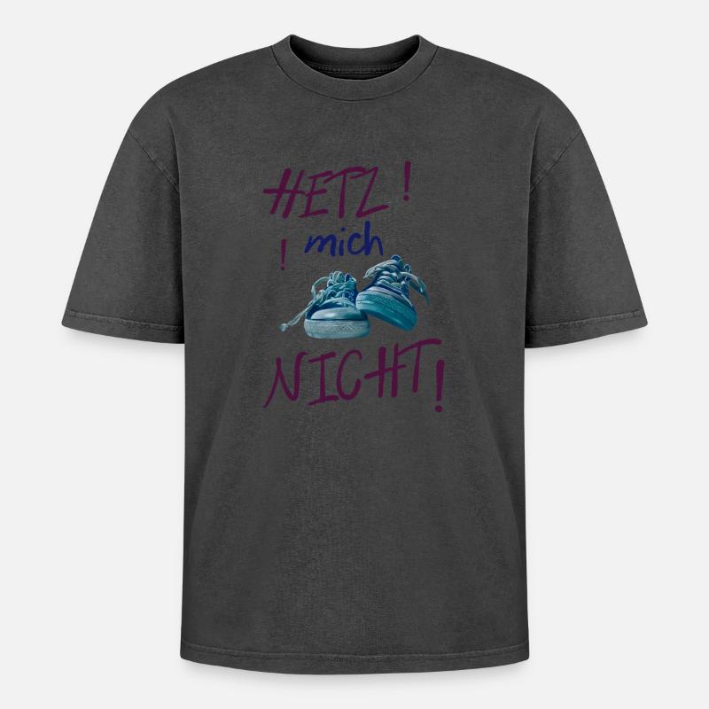 Bunte Sneaker-Statement nicht hetzen - Oversized Unisex Premium Acid-Washed T-Shirt - undefined