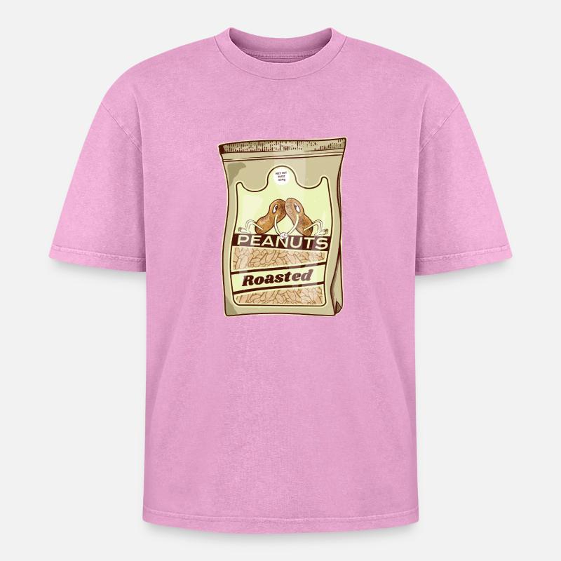 Roasted Peanuts Retro Pack - Oversized Unisex Premium Acid-Washed T-Shirt - acid washed pink