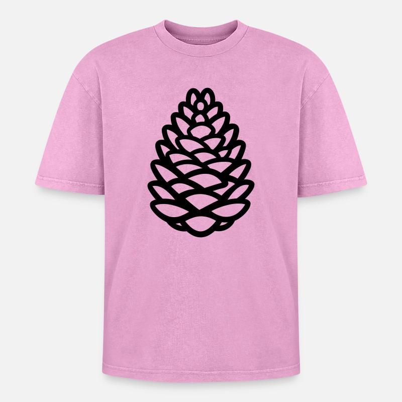 Pine Cone - Oversized Unisex Premium Acid-Washed T-Shirt - acid washed pink