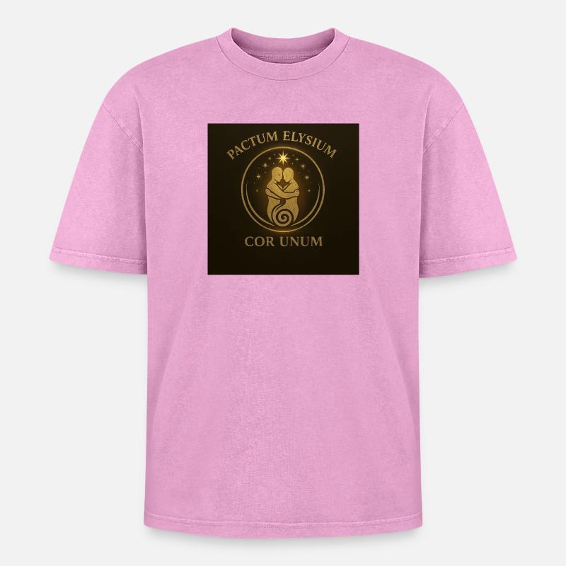 Pactum Elysium - Oversized Unisex Premium Acid-Washed T-Shirt - acid washed pink