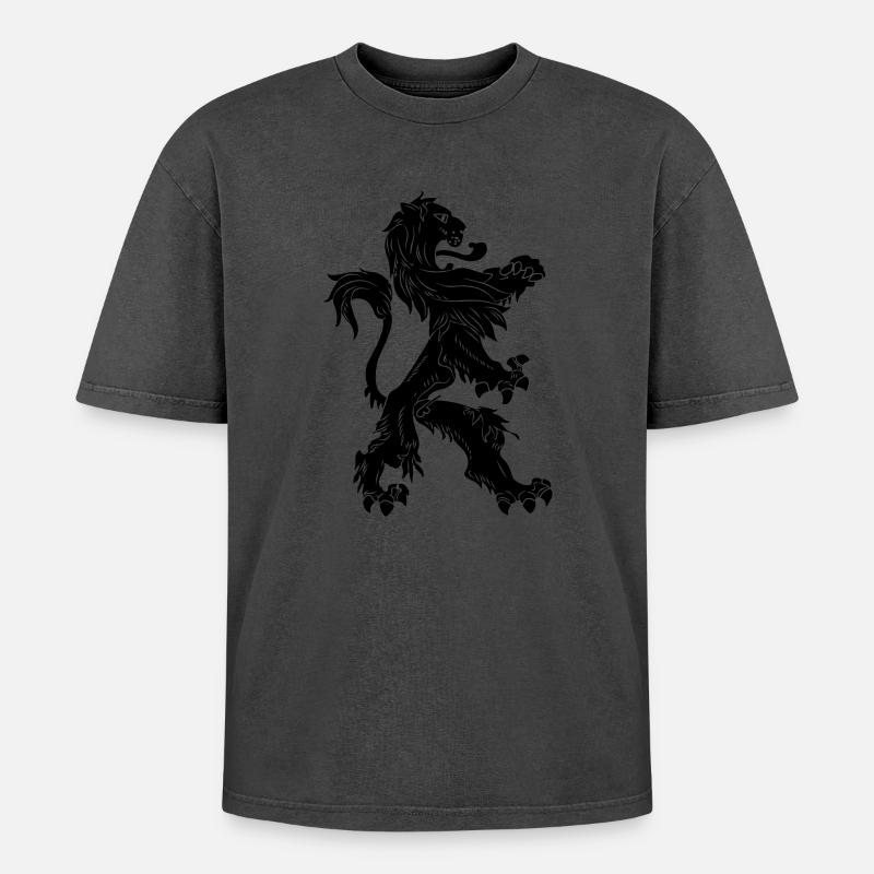 Löwe - Oversized Unisex Premium Acid-Washed T-Shirt - Pink Acid Wash