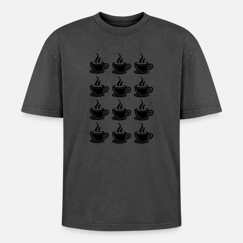 Coffee - Oversized Unisex Premium Acid-Washed T-Shirt - undefined
