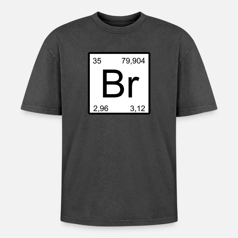 Brom Br Element Block Design - Oversized Unisex Premium Acid-Washed T-Shirt - undefined