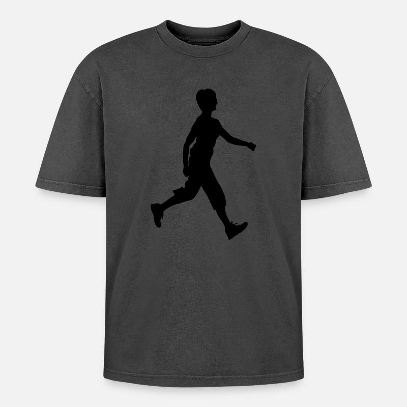 Walker Schattenfigur Logo - Oversized Unisex Premium Acid-Washed T-Shirt - undefined