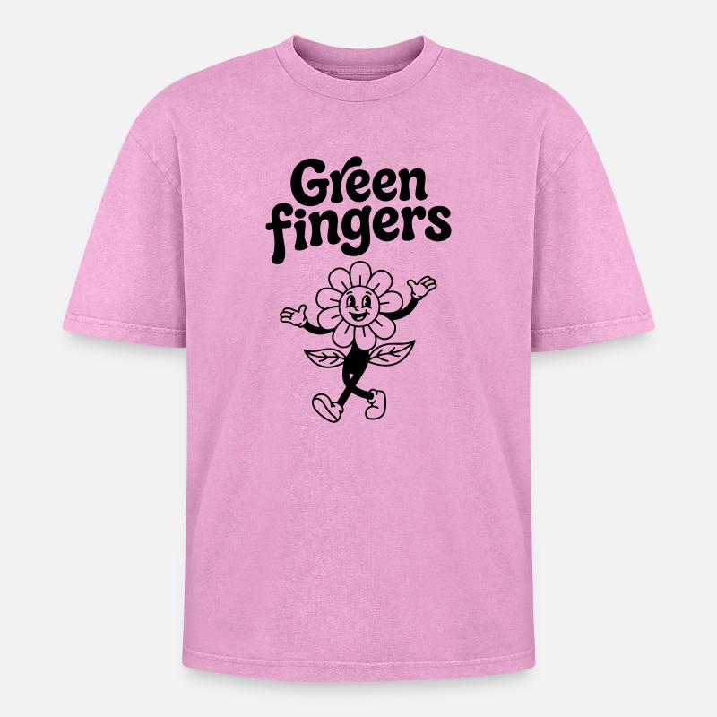 Gartenarbeit - Oversized Unisex Premium Acid-Washed T-Shirt - Pink Acid Wash