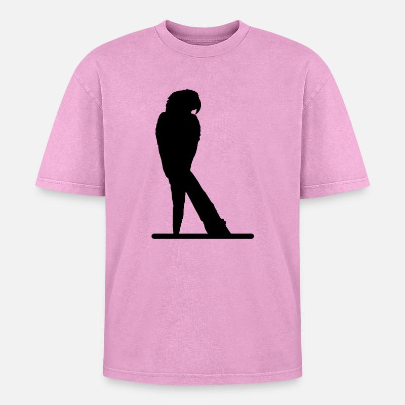 Papagei - Oversized Unisex Premium Acid-Washed T-Shirt - Pink Acid Wash