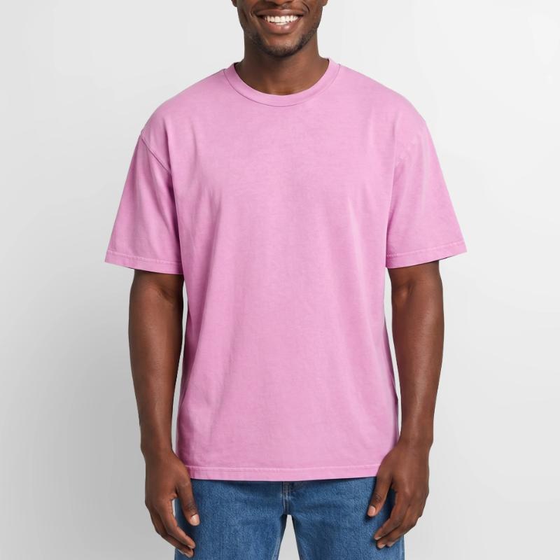 Blauer Milchkarton mit Kuh-eigenem Text Oversized Unisex Premium Acid-Washed T-Shirt