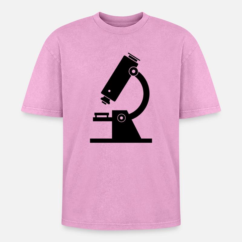 Microscope - Oversized Unisex Premium Acid-Washed T-Shirt - acid washed pink