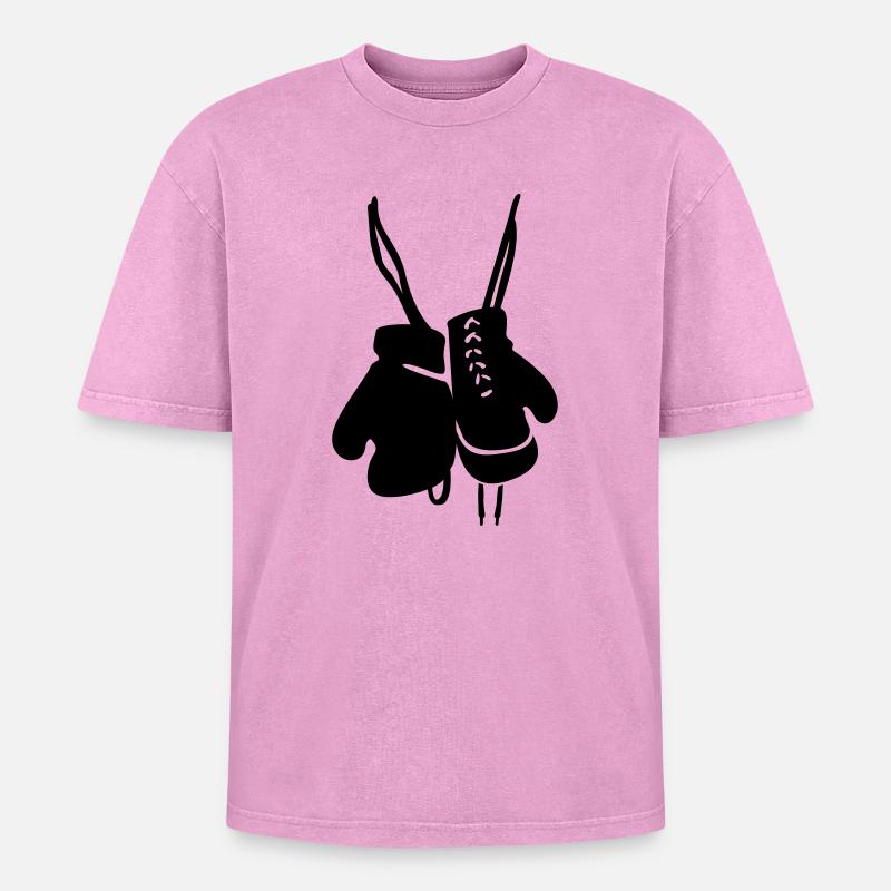Boxhandschuhe - Oversized Unisex Premium Acid-Washed T-Shirt - Pink Acid Wash