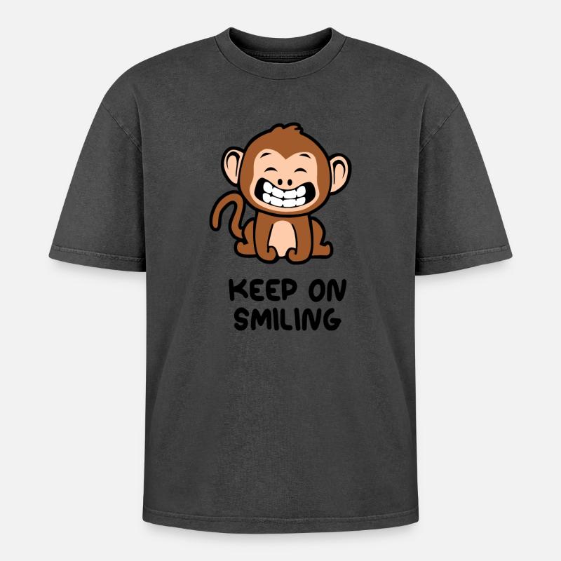 Keep on smiling singe - T-shirt Premium unisexe oversize acid-washed - rose délavé acide