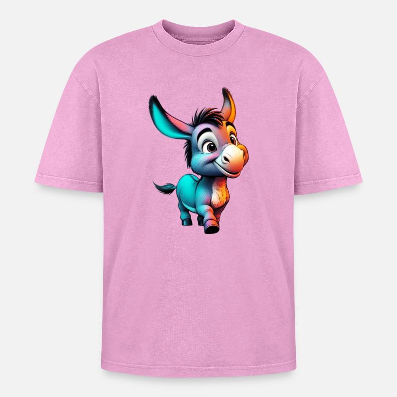 Donkey donkey pacifier mule - Oversized Unisex Premium Acid-Washed T-Shirt - acid washed pink