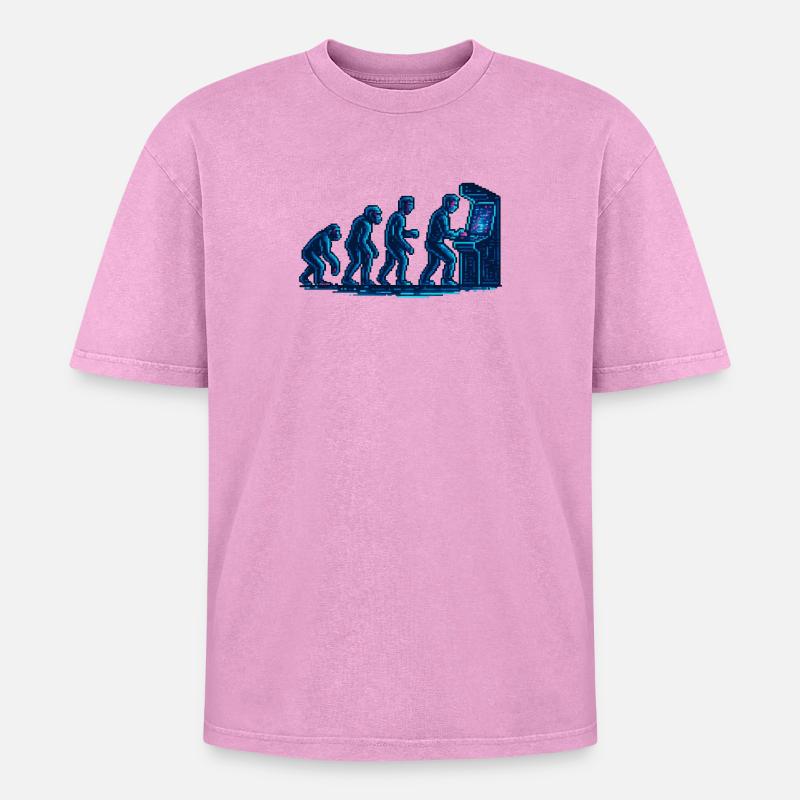 Évolution vers l’arcade rétro - T-shirt Premium unisexe oversize acid-washed - rose délavé acide