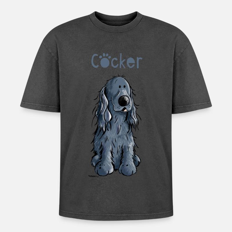 Drôle Cocker Spaniel - T-shirt Premium unisexe oversize acid-washed - undefined