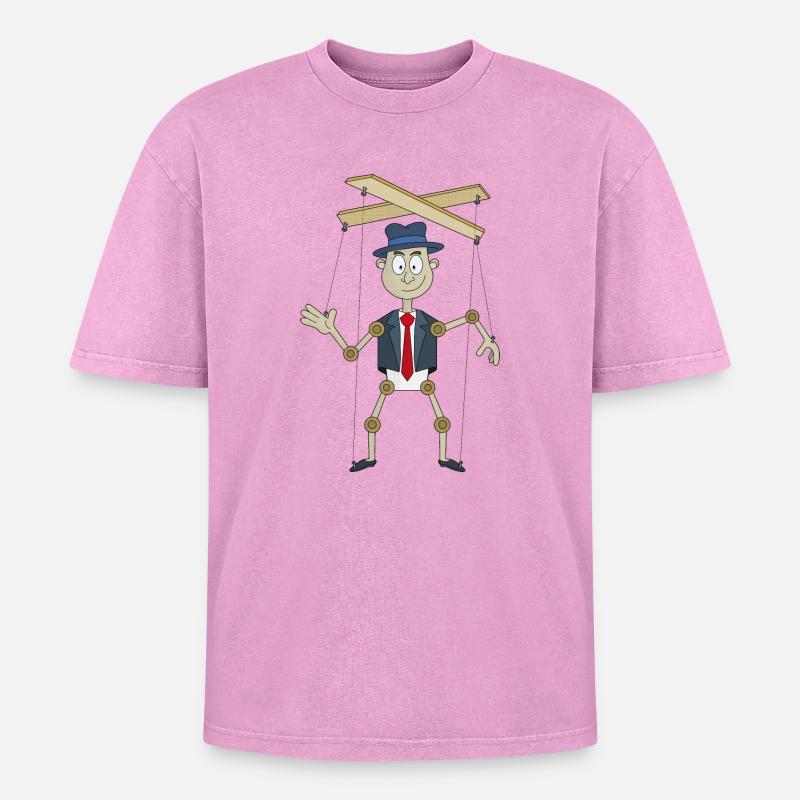 A fun puppet - Oversized Unisex Premium Acid-Washed T-Shirt - acid washed pink