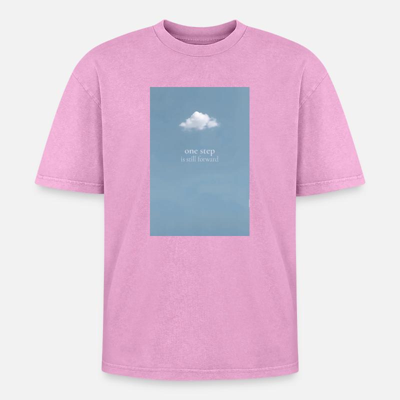 One step remains Forward - Oversized Unisex Premium Acid-Washed T-Shirt - acid washed pink