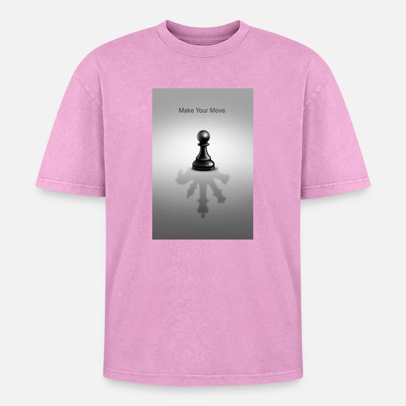Make Your Move Minimal Mindset Design - Oversized Unisex Premium Acid-Washed T-Shirt - acid washed pink