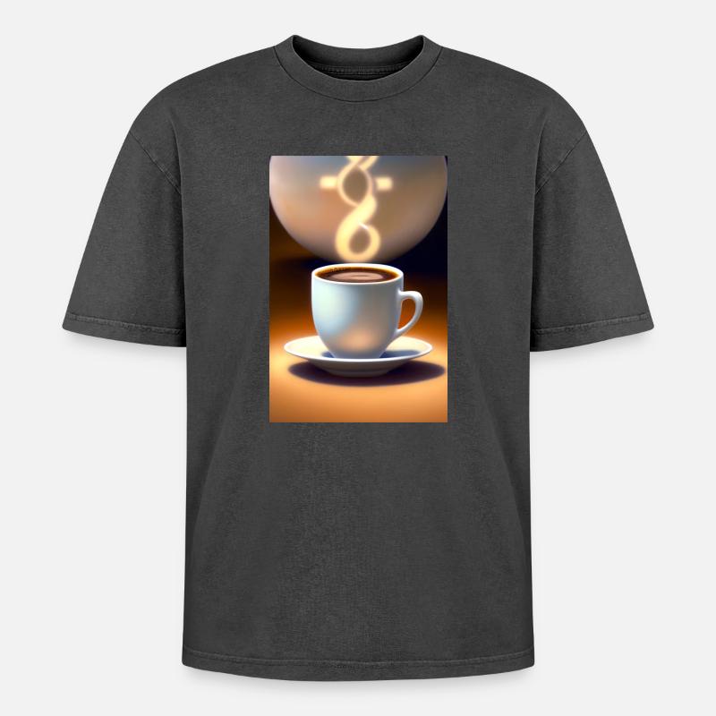 Coffee, coffee beans - Oversized Unisex Premium Acid-Washed T-Shirt - undefined
