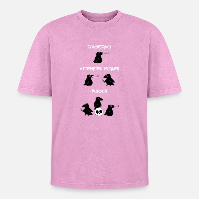 Conspiracy - Attempted Murder - Murder - Oversized Unisex Premium Acid-Washed T-Shirt - acid washed pink