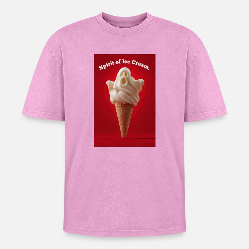 Der Geist des Eises - Oversized Unisex Premium Acid-Washed T-Shirt - Pink Acid Wash