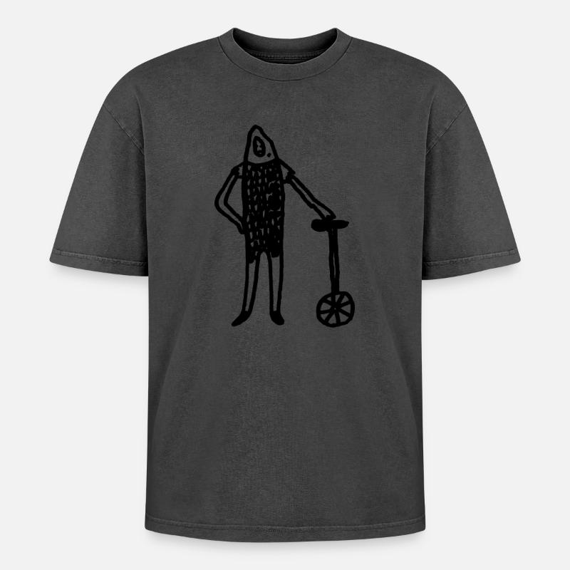 Ritter_mit_Einrad - T-shirt Premium unisexe oversize acid-washed - undefined