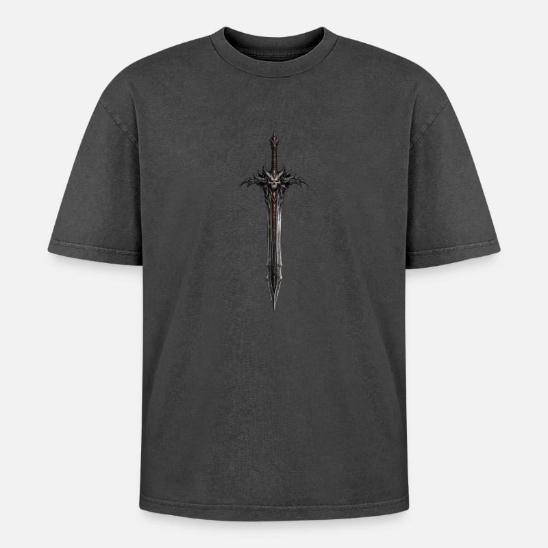 Dreadblade Schädelschwert - Oversized Unisex Premium Acid-Washed T-Shirt - Pink Acid Wash