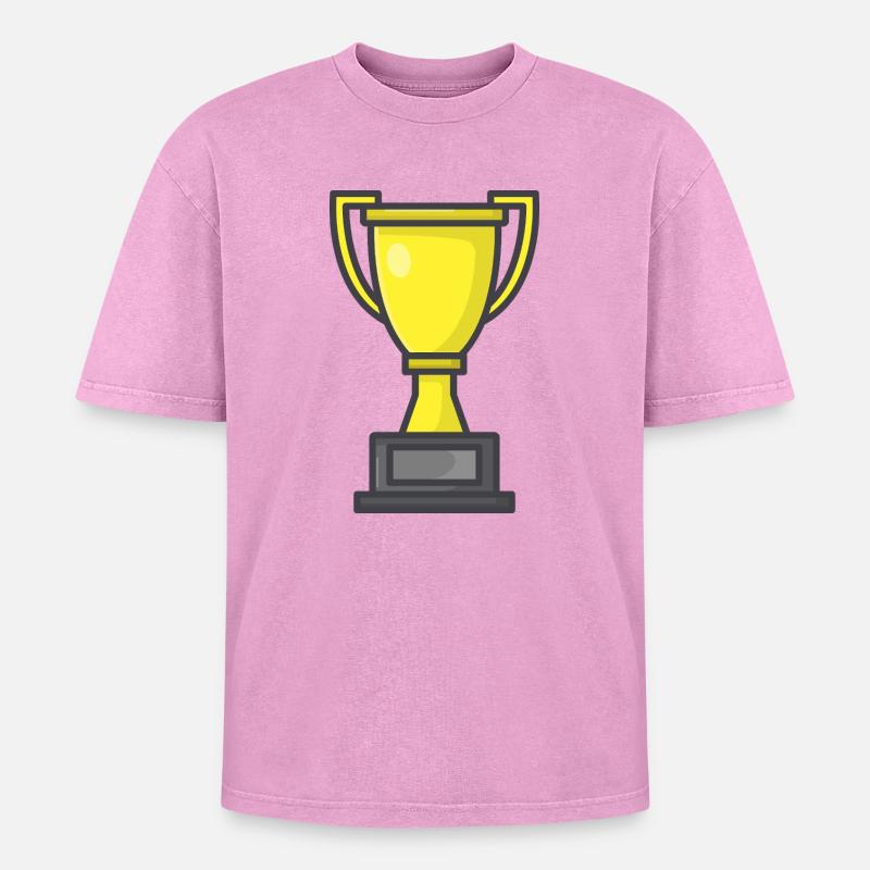 Trophäe - Oversized Unisex Premium Acid-Washed T-Shirt - Pink Acid Wash