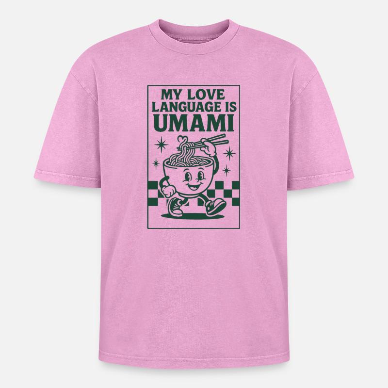 Umami, c’est l’amour | Nouilles ramen - T-shirt Premium unisexe oversize acid-washed - rose délavé acide