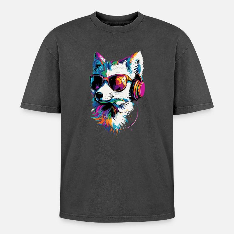 Polarfuchs Schneefuchs Eisfuchs Süßer Weißer Fuchs - Oversized Unisex Premium Acid-Washed T-Shirt - undefined