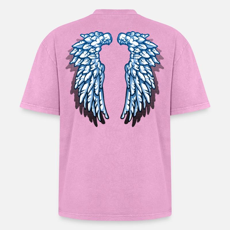 Ich bin ein Engel - Oversized Unisex Premium Acid-Washed T-Shirt - Pink Acid Wash