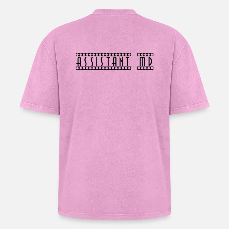 Assistant_MD - Oversized Unisex Premium Acid-Washed T-Shirt - acid washed pink