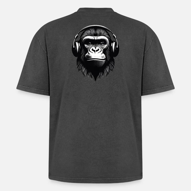 Gorilla, Primat, Affe - Oversized Unisex Premium Acid-Washed T-Shirt - Pink Acid Wash