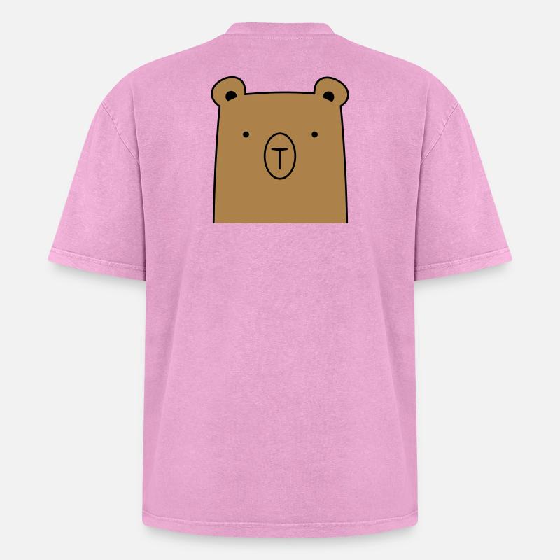 Bär Bärchen Knuddelbär Geschenkidee - Oversized Unisex Premium Acid-Washed T-Shirt - Pink Acid Wash