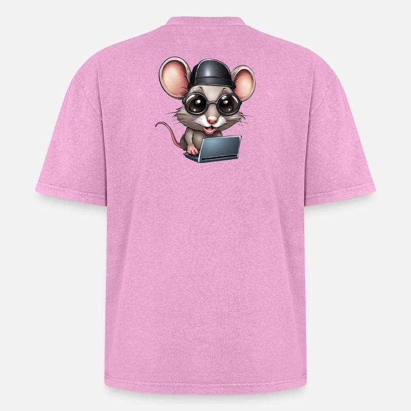 computer, computer geek, computer scientist - Oversized Unisex Premium Acid-Washed T-Shirt - acid washed pink