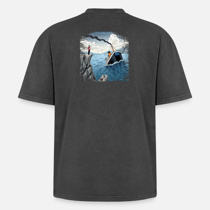 Satire Schweizer Neutralitat - Oversized Unisex Premium Acid-Washed T-Shirt - undefined