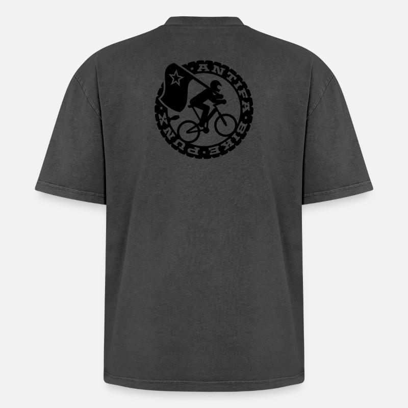Antifa vélo Punks - T-shirt Premium unisexe oversize acid-washed - undefined