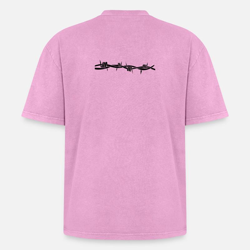 stacheldraht - Oversized Unisex Premium Acid-Washed T-Shirt - acid washed pink