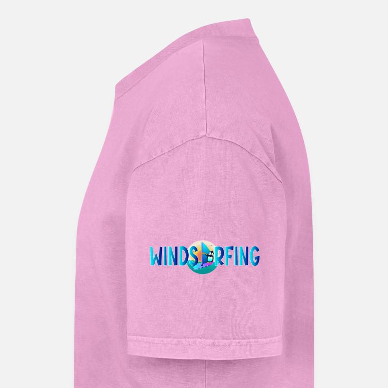 Windsurfing Penguin Oversized Unisex Premium Acid-Washed T-Shirt