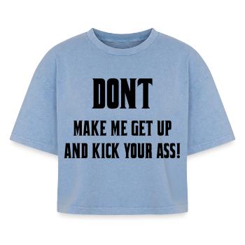 Don't let me get out of my wheelchair # - Boxy Women's Premium Acid Washed T-Shirt - acid washed blue - Front - AI Model Female 172 light (172cm)